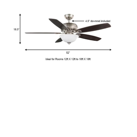 Hampton Bay Southwind II Brushed Nickel Ceiling Fan - Picture 3 of 10